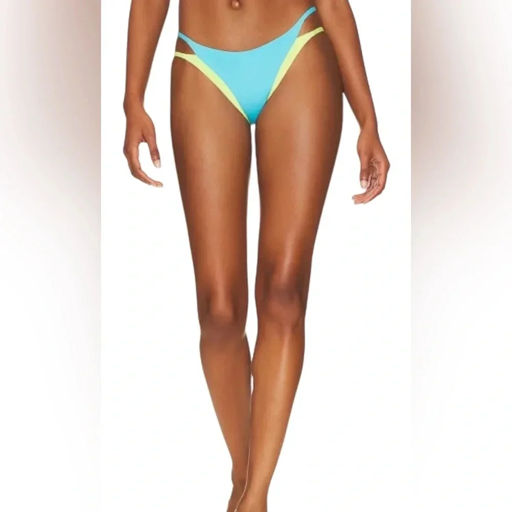 L*Space Billie Bitsy Bikini Bottom Green Blue NWT XL or L